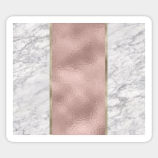 Carrara marble - rose gold stripe Sticker